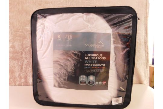 1 Bagged Luxurious All Seasons White Duck Down King Duvet 13 5 Tog