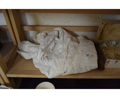 VINTAGE CHRISTENING GOWN, A COSTUME TIARA AND A LOCK OF HAIR