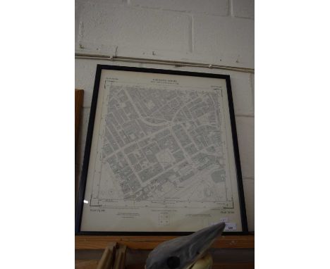 FRAMED ORDNANCE SURVEY MAP - SOHO AND PALL MALL, LONDON