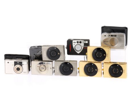 A Selection of APS Ultra Compact Cameras to include 3off Canon Ixus in gold, 3off Canon Ixus in silver, a Minolta Vectis 300,
