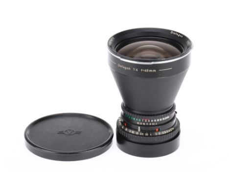 A Carl Zeiss Distagon T* C Hasselblad f/4 40mm Lens black, F, serial no.6078871, body F-G, optics G-VG, very light haze, with