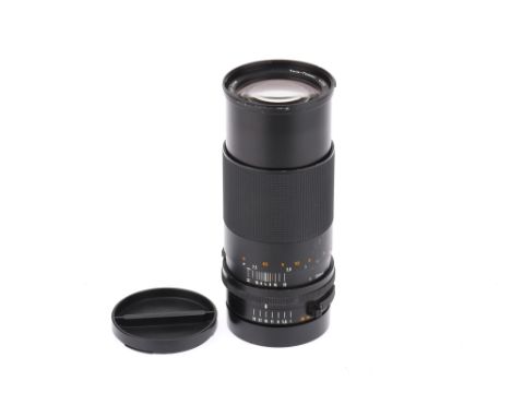 A Carl Zeiss Tele-Tessar T* Hasselblad f/4 250mm Lens F, black, serial no.6949589, body G-VG, optics F-G, light haze, with Ha