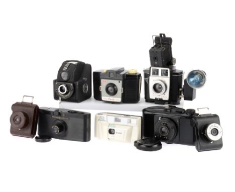 A Selection of Bakelite Film Cameras to include a Purma Special, a Cresta Brownie, a Brownie twin 20, a Unirex Model A, VP Tw