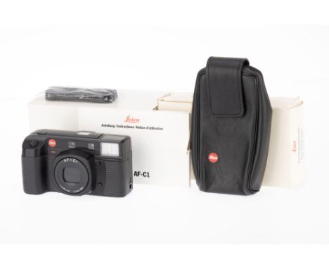 A Leica AF C1 35mm Automatic Camera, black, serial number 34105126, body VG, shutter works and takes a picture, flash not wor
