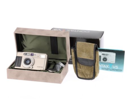 A Contax Tvs 35mm Compact Camera in Maker's Packaging with Sonnar f/3.5-6.5 28-58mm lens, appears to be new and not used, in 