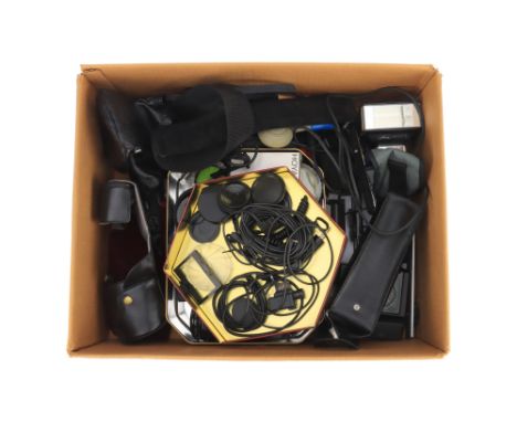 A Collection of Camera Accessories, including filters, flash units and more (a lot)