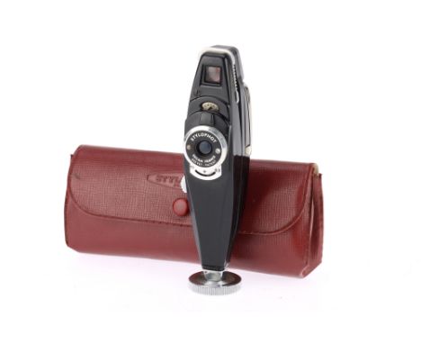 A Secam Stylophot 16mm Film Pen Style Spy Camera black, body G, shutter and advance work intermittently, aperture works, with