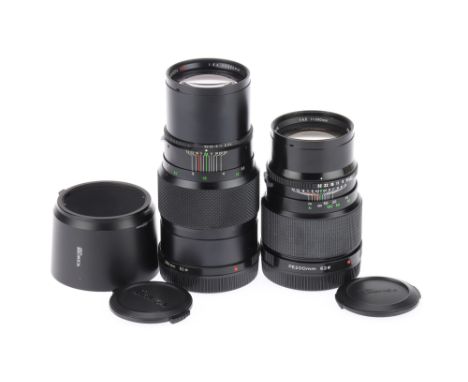 A Pair of Zenza Bronica Zenanon Lenses comprising a Zenzanon PE f/4.5 200mm, serial 20501227, barrel G, elements F, with ligh