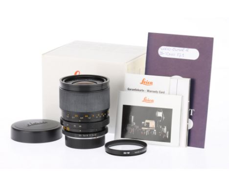 A Leica Vario-Elmar-R f/3.5-4.5 28-70mm Lens black, serial 1991, no.3545170, made in Japan, body G, optics G, fungus wisp, wi