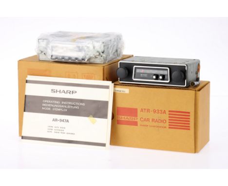 A New-Old Stock Sharp ATR-933A Transistor Car Radio, in VG-E condition, in maker's box with speaker &amp; original packaging,
