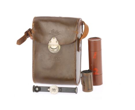 A Leitz Leica ETRIN Camera Case for Leica I Model A early type, including a Leica cassette in tubular case and a FODIS small 