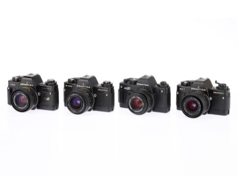 A Selection of Praktica Electronic Cameras to include a BX20 with Prakticar f/1.8 50mm lens, body VG, optics G, shutter works
