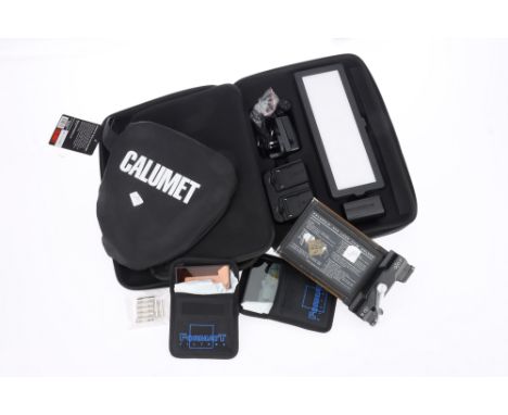 A Selection of Photgraphy Studio Accessories, Comprising a Yuyao C-218AS 16W Studio Light, working, battery tested, colour te