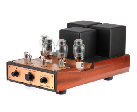 A New Audio Frontiers Supreme 300B Stereo Valve Amplifier, serial no. 1051, with valve cage