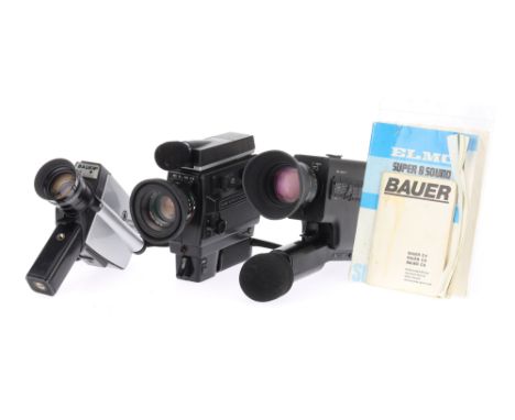 Three Super 8 Motion Picture Cine Cameras comprising a black Braun Nizo Integral 5 sound camera, circa 1980, serial no.140126