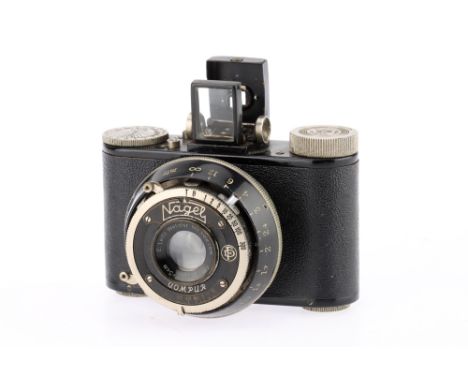 A Nagel Pupille 'Elmar' Camera black, Dr August Nagel, 1931-35, 3x4cm roll film camera, with a Leitz Wetzlar Elmar f/3.5 5cm 