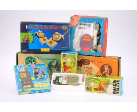 A Selection of Toy Walkie Talkie Sets, comprising a Modern Toys "Handy Talky" set, boys' packaging, a Modern Toys "Handy Talk