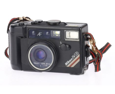 A Nikon AWAD 35mm Camera, black, body F, battery cover loose, not tested,