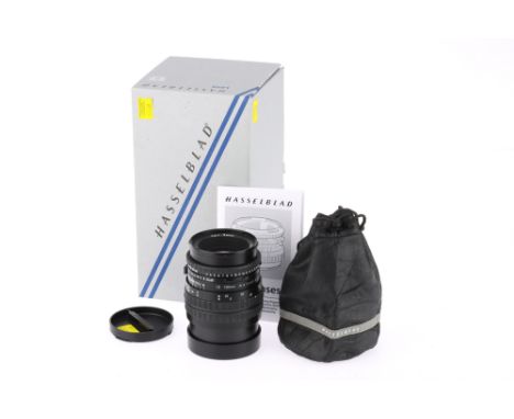 A Carl Zeiss Tessar T* Hasselblad CB f/4.8 160mm Lens black, serial no.8130155, body VG, optics VG, with caps, Hasselblad Tel