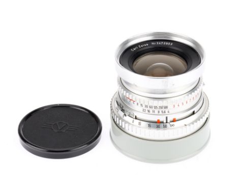 A Carl Zeiss Distagon f/4 60mm Lens chrome, 1961-65, serial no.3472903, Hasselblad C, untested Synchro-Compur shutter, body G