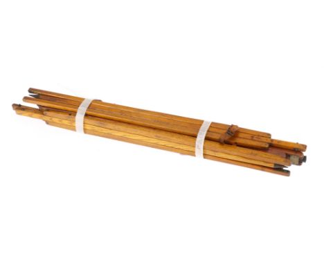 Two Early Wooden Camera Tripods, to include one marked 'The Rambler' together with another unmarked example, (2)