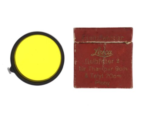 An E. Leitz Leica Gelbfilter 2 For Thambar 9cm &amp; Telyt 20cm PFOOY, in maker's box, in VG condition,