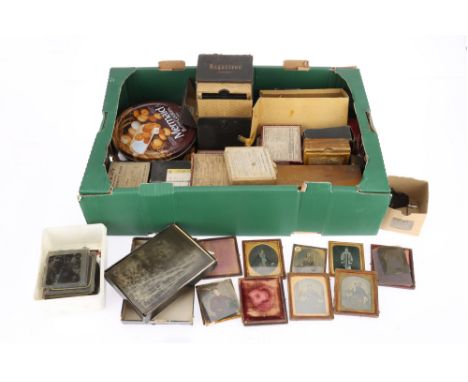 A Large Mixed Selection of Magic Lantern Slides, covering a diverse range of topics, some commercial, together with some case