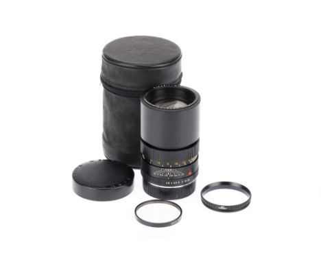 A Leitz Wetzlar Elmarit-R f/2.8 135mm Lens black, 1965, serial no.2154976, 3-cam, body G, optics F, cleaning marks and fungus