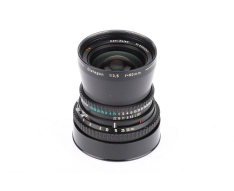 A Carl Zeiss Distagon T* C Hasselblad f/3.5 60mm Lens black, serial no.6080241, body G-VG, optics F, haze to front glass, wit