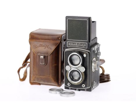 A Rollei Rolleiflex Automat Medium Format TLR Camera black, circa 1938, serial no.587315 indicating a 1937-39 model that has 