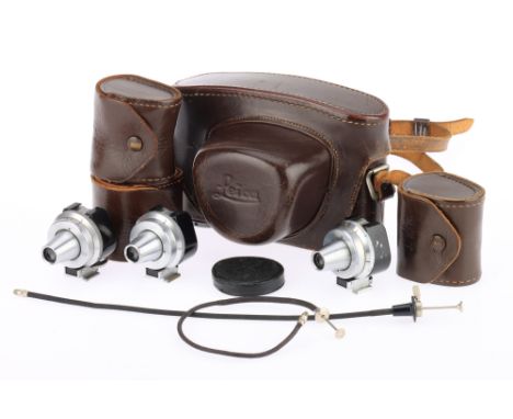 A Small Selection of Leica Camera Accessories, to include an ERC &amp; three Leitz VIOOH universal viewfinders, each in maker