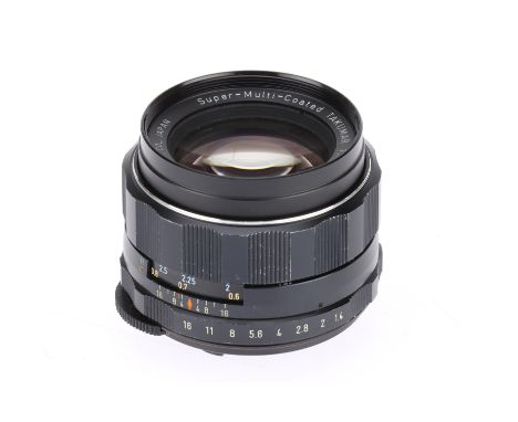 A Super-Multi-Coated Takumar f/1.4 50mm Prime Lens black, M42, barrel G, optics G, light internal dust,