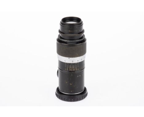 A Leitz Elmar /4.5 13.5cm Camera Lens, black/nickel, serial number 240078, barrel F-G, some paint wear, optics G, very light 