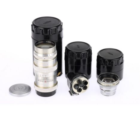 A Selection of Soviet Era Camera Lenses, to include a Zorki ЗK f/2 5cm (П coated) lens, body F, optics P, fungus to rear elem