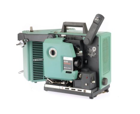 A Bell & Howell TQIII Specialist 16mm Sound Projector, teal, body G, powers on at time of auction, motor appears to run, not 