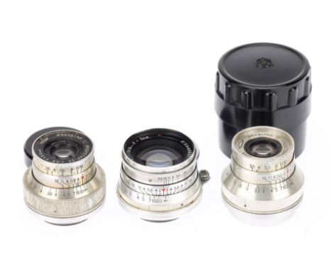 A Selection of Soviet Era Camera Lenses, to include a Jupiter-8 f/2 5cm lens, body G, focussing stiff, optics F-G, some light