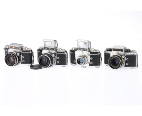 A Selection of Ihagee Exakta 35mm SLR Cameras comprising a Varex IIa, body VG, shutter not working, with a Schneider-Kreuznac