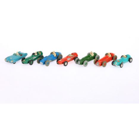 A Selection of Model Racing Cars, comprising a Corgi Vanwall, red, a Corgi B.R.M., turquoise, a Dinky 23F Alfa-Romeo, red, a 