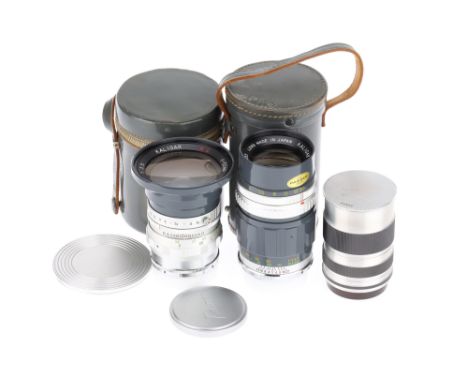 A Selection of Kaligar Lenses and Extension Tubes to include a Kaligar f/3.5 52mm lens barrel VG-E, optics G light fungus to 