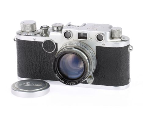 A Leica IIc Rangefinder Camera, chrome, serial no. 448418, body, G, shutter working, rangefinder patch not visible, with Leit