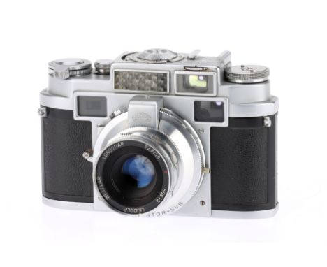 A Leidolf Wetzlar Lordomat C35 35mm Rangefinder Camera silver, serial 71370, body G, slow shutter speeds are sticking, apertu
