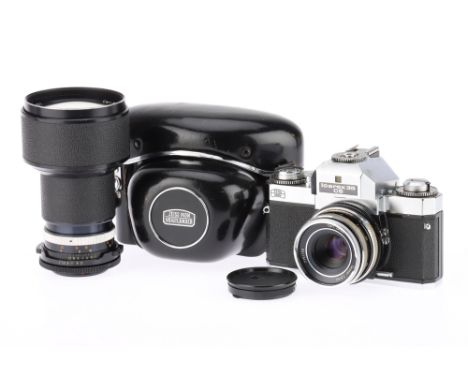 A Zeiss Ikon Icarex 35 CS 35mm SLR Camera Outfit comprising a Icarex 35 CS body G, shutter works at all speeds, with a Carl Z