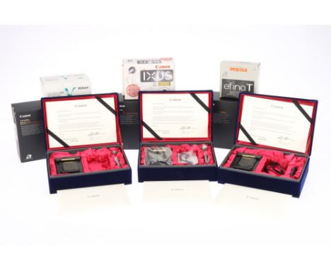 A Selection of Empty Camera Packaging to include 3off Canon IXUS IX240 Limited Edition boxes, each contain the rigid velour p