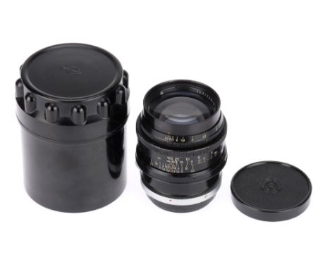 A LZOS Jupiter-9 f/2 85mm Lens black, made in U.S.S.R. circa 1975, for Contax/Kiev, serial no.N7501965, body F-G, optics F-G,