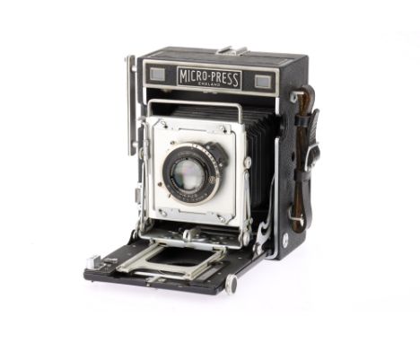 A M.P.P. Micro-Press Large Format Press Camera black, circa 1951, serial no.4071, with a Steinheil-München Doppelanastigmat U