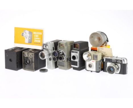 A Mixed Group of Various Cameras seven cameras; comprising a Six-20 Brownie box camera, a No.2 Brownie Model F box camera, a 