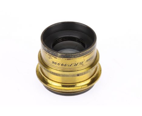 A Carl Zeiss Jena f/6.7 200mm Aplanat for Projection Lens brass, barrel G, optics G with very light dust.
