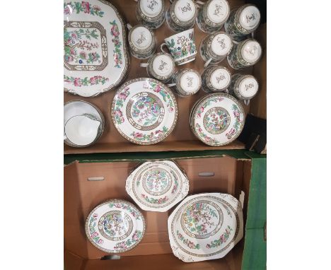 Ye Olde Anchor China Indian Tree pattern tea and dinnerware to include 12 cups, 11 saucers, 12 side plates, milk and sugar, 2