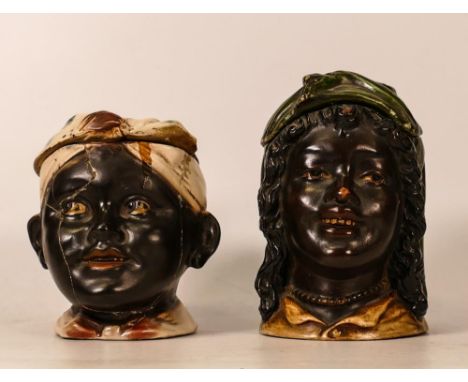 Two Bernard Bloch Type Tobacco Jars, smaller item damaged, height 
