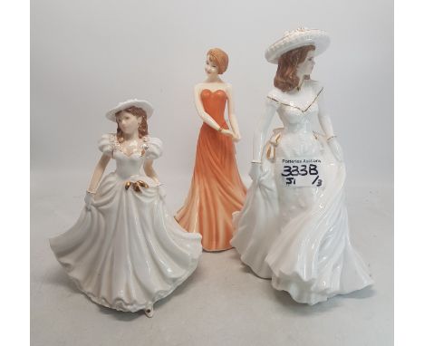 Royal Worcester Lady Figurines Congratulations &amp; Birthday Wish together with Royal Doulton Lady Figure Chloe HN4727 (3) 